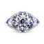 Bague de fiançailles en argent sterling avec tanzanite véritable de 2,07 carats