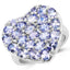 Bague en argent sterling avec tanzanite véritable de 3,96 carats