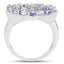 Bague en argent sterling avec tanzanite véritable de 3,96 carats