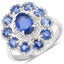 Bague de fiançailles en argent sterling avec Kyanite de 2,47 carats et Topaze blanche