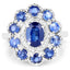 Bague de fiançailles en argent sterling avec Kyanite de 2,47 carats et Topaze blanche