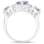 Bague en argent sterling avec tanzanite véritable de 1,09 carat et diamants blancs