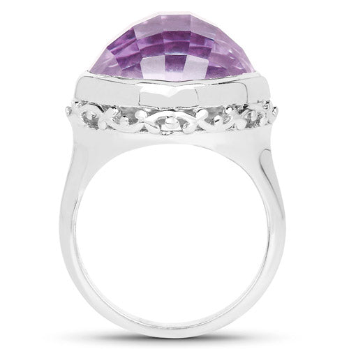 8.40 Carat Genuine Amethyst Sterling Silver Engagement Ring