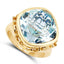 Bague en argent sterling avec topaze bleue véritable de 12,79 carats