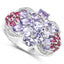 Bague en argent sterling avec tanzanite et rhodolite de 2,91 carats