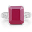 Bague de fiançailles en argent sterling avec rubis de 7,26 carats et topaze blanche
