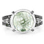 Bague en argent sterling avec améthyste verte de 4,06 carats et diamants