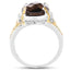 3.28 Carat Smoky Quartz & Yellow Diamond Sterling Silver Ring