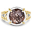 3.28 Carat Smoky Quartz & Yellow Diamond Sterling Silver Ring