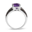 2.87 Carat Amethyst and Black Diamond Sterling Silver Ring