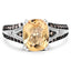 Bague de fiançailles en citrine et diamant de 2,79 carats en argent sterling .925