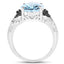 Bague en argent sterling avec topaze bleue suisse et diamants de 5,37 carats