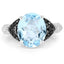 Bague en argent sterling avec topaze bleue suisse et diamants de 5,37 carats