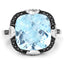 8.29 Carat Swiss Blue Topaz & Diamond Sterling Silver Ring