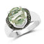 Anillo de Plata Esterlina con Amatista Verde y Diamantes de 3.95 Quilates
