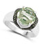 Anillo de Plata Esterlina con Amatista Verde y Diamantes de 3.95 Quilates
