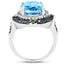 Anillo de Compromiso de 5.84 Quilates de Múltiples Piedras en Plata Esterlina .925