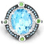 Anillo de Compromiso de 5.84 Quilates de Múltiples Piedras en Plata Esterlina .925