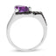 1.55 Carat Genuine Amethyst and Black Diamond Ring