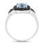 1.19 Carat Swiss Blue Topaz & Black Diamond Sterling Silver Ring