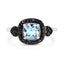 1.19 Carat Swiss Blue Topaz & Black Diamond Sterling Silver Ring