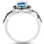 2.92 Carat Blue Topaz & Diamond Sterling Silver Engagement Ring