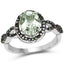 2.09 Carat Green Amethyst & Green Diamond Sterling Silver Ring