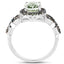 2.09 Carat Green Amethyst & Green Diamond Sterling Silver Ring