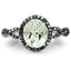 2.09 Carat Green Amethyst & Green Diamond Sterling Silver Ring