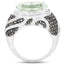 Anillo de Plata Esterlina con Amatista Verde y Diamantes de 5.98 Quilates