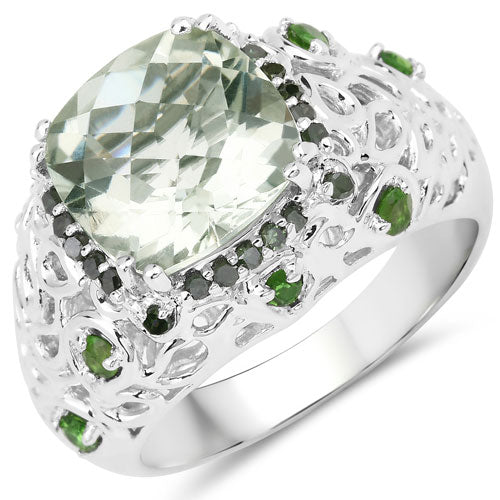 Anillo de Compromiso de 5.44 Quilates de Múltiples Piedras en Plata Esterlina .925