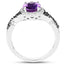 1.64 Carat Genuine Amethyst & Diamond .925 Sterling Silver Ring