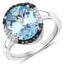 5.27 Carat Swiss Blue Topaz & Diamond Sterling Silver Ring