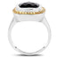 Anillo de plata esterlina con cuarzo ahumado de 3.67 quilates y diamantes amarillos