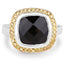 Anillo de plata esterlina con cuarzo ahumado de 3.67 quilates y diamantes amarillos