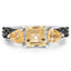Anillo de Citrino Genuino de 2.71 Quilates y Diamantes Champagne en Plata Esterlina