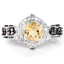 Bague en argent sterling .925 avec citrine et diamant de 1,06 carat