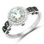 Anillo de Amatista Verde y Diamante de 1.07 Quilates en Plata Esterlina .925