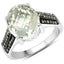 Bague en Argent Sterling avec Améthyste Verte de 4,41 Carats et Diamants