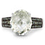 Bague en Argent Sterling avec Améthyste Verte de 4,41 Carats et Diamants