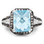 Anillo de plata esterlina con topacio azul suizo y diamantes de 4.33 quilates