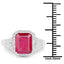 4.55 Carat Glass Filled Ruby & White Topaz Sterling Silver Ring