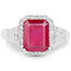 4.55 Carat Glass Filled Ruby & White Topaz Sterling Silver Ring