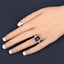 4.80 Carat Glass Filled Sapphire & White Topaz Sterling Silver Ring