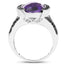 3.24 Carat Amethyst & Black Diamond Sterling Silver Ring