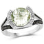 Anillo de Plata Esterlina con Amatista Verde de 3.59 Quilates y Diamantes