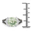 Anillo de Plata Esterlina con Amatista Verde de 3.59 Quilates y Diamantes