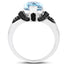Bague en argent sterling avec topaze bleue suisse et diamants de 3,81 carats