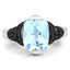 Bague en argent sterling avec topaze bleue suisse et diamants de 3,81 carats