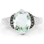 Bague en argent sterling avec améthyste verte de 2,92 carats et diamants